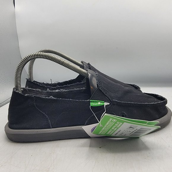 Sanuk Donna Daily Womens 7 Black Slip On Loafer Shoes Casual Walking Comfort - Picture 13 of 15